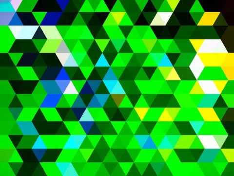 A digital pattern of colorful triangles, squares and rectangles Stock Illustration
