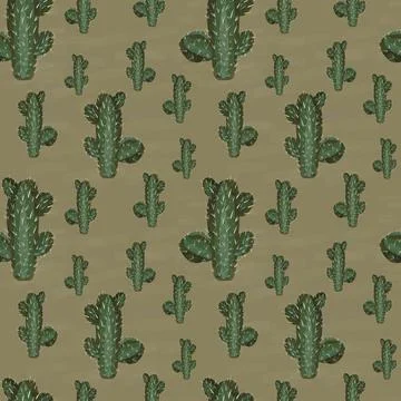 Digital pattern design with desert climate plant Stock-Illustration