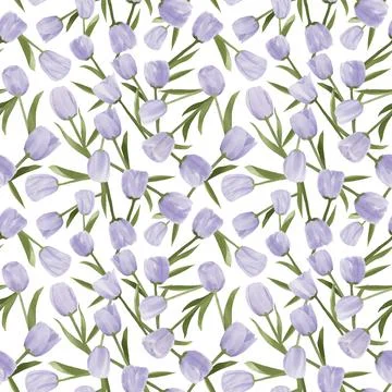Digital pattern design with tulip flowers Stock Illustration