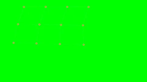 A digital pattern lock grid with a connected sequence on a green background Stock Footage 341824407