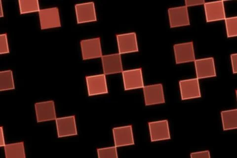 Digital pattern with red squares on black background Stockillustratie