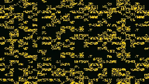 Digital pattern in yellow and black colors with random Video stock 338178097
