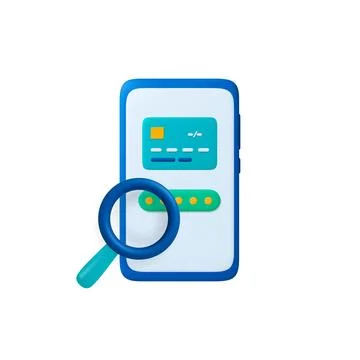 Digital pay security 3d concept. Smartphone banking app or payment form Stock Illustration