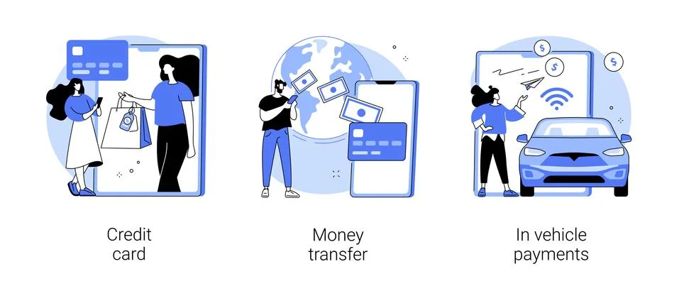Digital payment abstract concept vector illustrations. Stock Illustration