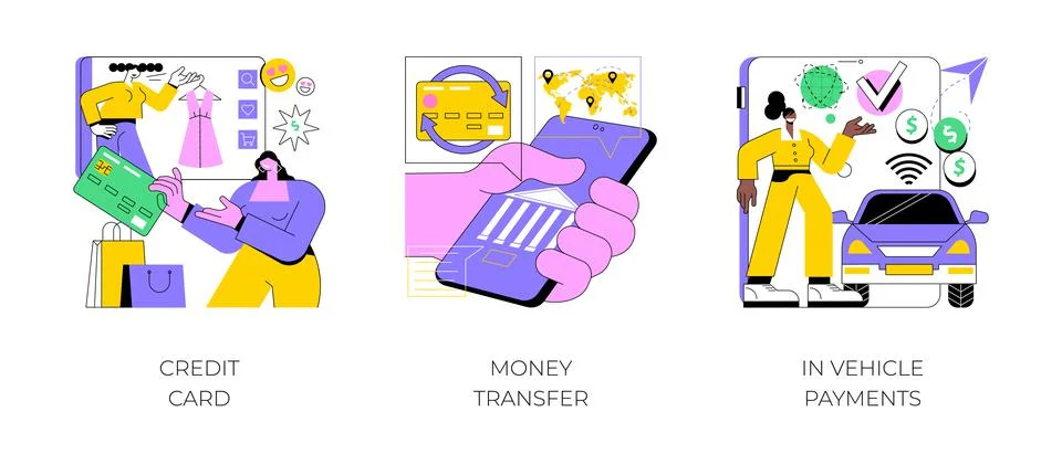 Digital payment abstract concept vector illustrations. Stock Illustration