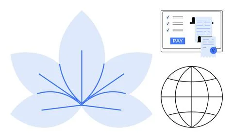Digital Payment and Global Connectivity Concept with Abstract Design Elements 库存插图