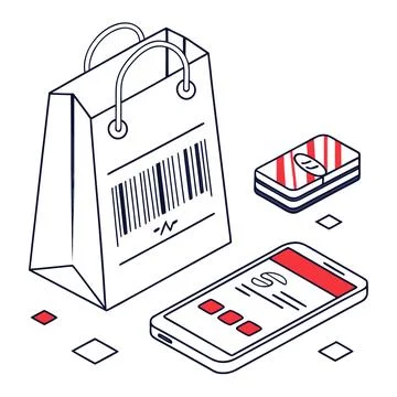 Digital Payment Barcode Business Concept Illustrazione stock