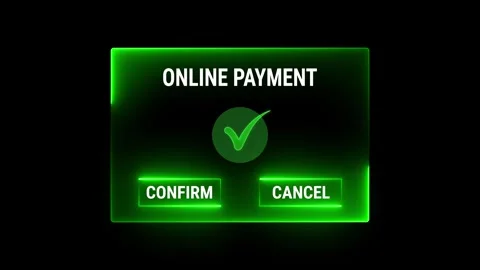 Digital payment confirmation concept on the transparent background. Motion .. Vidéo 340408296