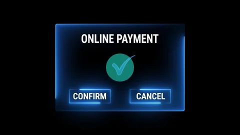 Digital payment confirmation concept on the transparent background. Motion .. Видео 340601300