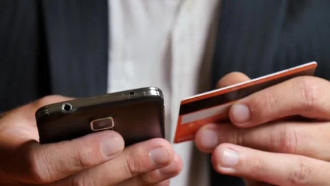 Digital Payment Credit Card E Commerce Online Shopping Close Up Stock Footage 331774233