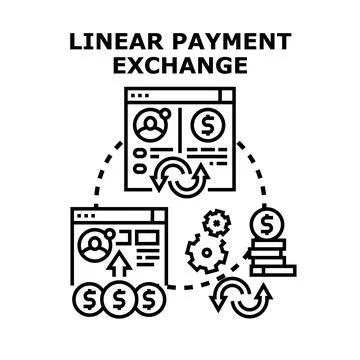 Digital payment exchange process between online accounts Stock Illustration