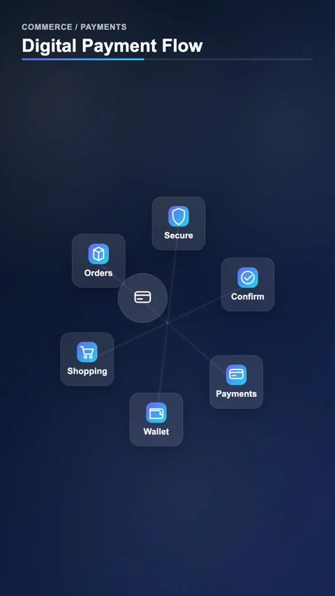 Digital Payment Flow Icon Animation Stock Footage 345158323