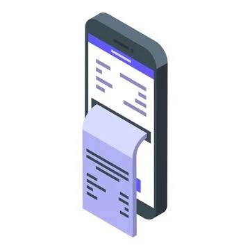 Digital payment icon isometric vector. Sign agreement 스톡 일러스트
