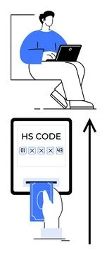 Digital Payment Integration for Seamless HS Code Transactions and Trade Man.. Stock Illustration