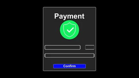 Digital payment interface screen featuring a secure confirmation with a gre.. Stock Illustration