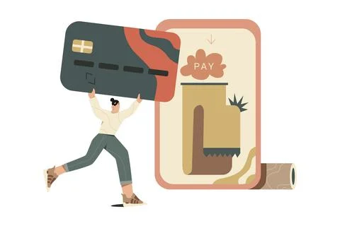Digital Payment Options Illustration Illustrazione stock