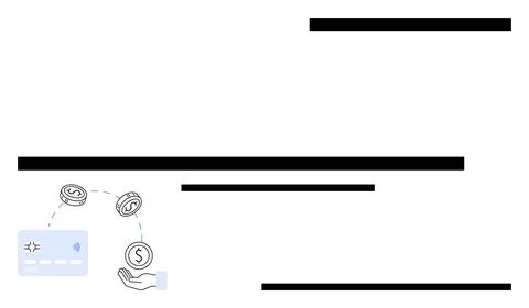 Digital Payment Processing Currency Exchange with Credit Card and Coins Stock Illustration