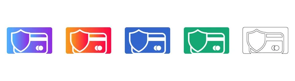 Digital Payment Security Icon Set Stock Illustration