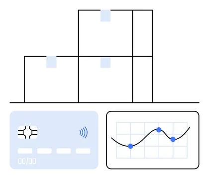 Digital Payment Solutions with Analytics and Logistics Ilustración de archivo