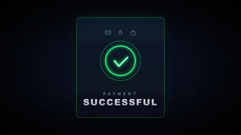 Digital payment successful ui animation with green checkmark and secure tra.. Stock Footage 337564268