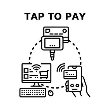 Digital payment system connecting online and contactless transactions Stock Illustration