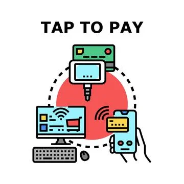 Digital payment system connecting online and contactless transactions Stock Illustration
