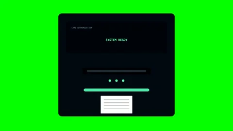 Digital payment terminal screen animation with green screen Stock-Footage 346981851