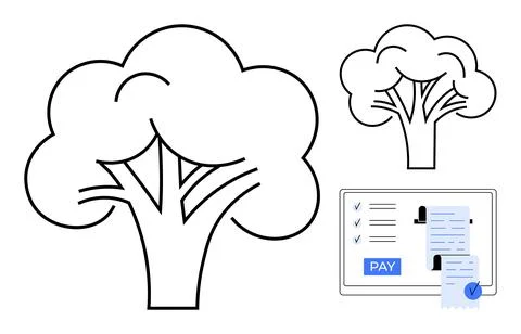 Digital Payment Transaction Checkout Process Illustrated Through Simplified.. Stock Illustration