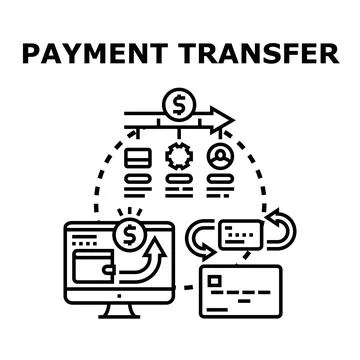 Digital payment transfer process financial transaction concept Stock Illustration