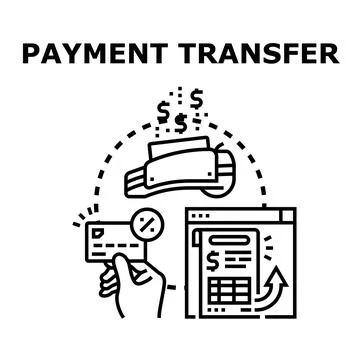Digital payment transfer processing money transaction online Stock Illustration
