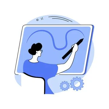 Digital pen abstract concept vector illustration. Illustrazione stock