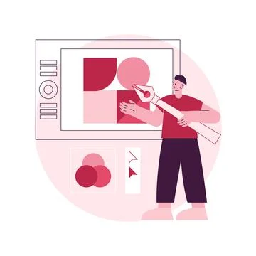 Digital pen abstract concept vector illustration. Illustrazione stock