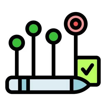 Digital pen completing progress bar with check mark icon Stock Illustration