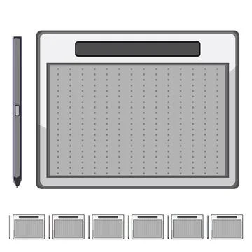 Digital pen display cartoon vector graphic Stock Illustration