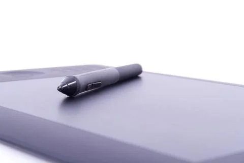 Digital pen on graphic tablet Stock Photos