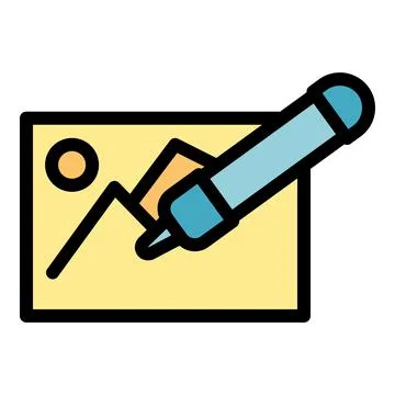 Digital pen icon vector flat Stock Illustration