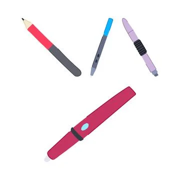 Digital pen tools for interactive whiteboard presentation Stock Illustration