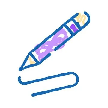 Digital pencil drawing line creating art illustration Illustrazione stock