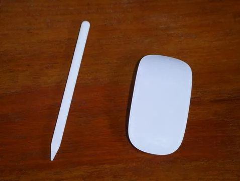 Digital pencil for tablet isolated, White computer mouse wirelessly 스톡 일러스트