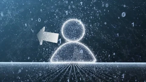Digital people icon on binary code data and arrows loop background 스톡 동영상 338407127