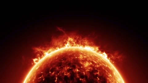 Digital perfectly seamless loop of sun on fire HD animation, power and energy Stock Footage 49361543