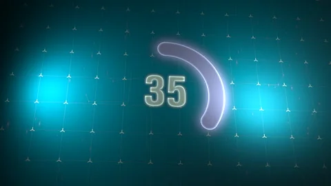 Digital Performance Countdown Timer with Rising Numeric Circular Gauge Stock Footage 337462969