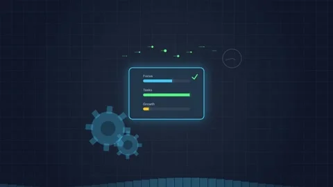 Digital Performance Dashboard Interface Animation Stock Footage 347012621