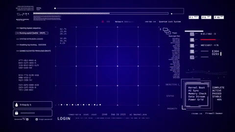 Digital Performance Metrics Display Futuristic HUD Data text Interface Sci Fi 動画素材 337557938