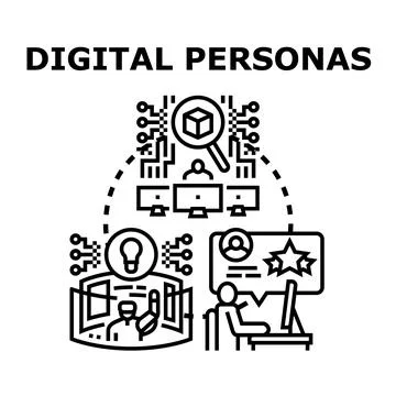 Digital personas developing user experience strategy イラスト素材