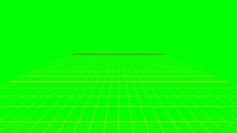 A digital perspective grid fading into a vibrant solid green background 動画素材 340266130