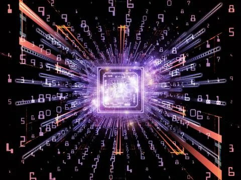 Digital Perspectives of Computer Stock Illustration