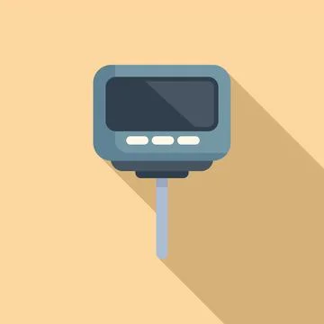 Digital ph meter icon flat vector. Test kit alkaline Illustrazione stock