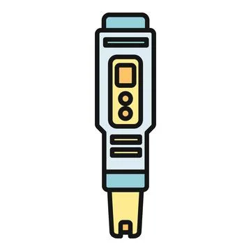 Digital ph meter measuring water quality icon Иллюстрация
