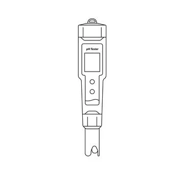 Digital pH Meter Outline Icon Illustration on White Background Stock Illustration